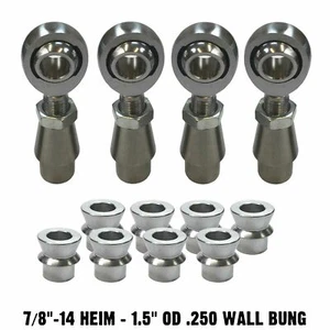 7/8" Chromoly Heim Joint 1.5" OD .250 Wall Sway Bar Tie Rod End Kit HMS Spacers - Picture 1 of 5