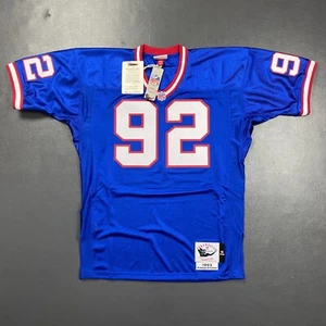 100% Authentic Michael Strahan Mitchell Ness 1993 Giants Jersey Size 44 L Mens - Picture 1 of 6