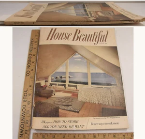 VINTAGE HOUSE BEAUTIFUL AUGUST 1954 MCM GEORGE W W BREWSTER MARION MASSACHUSETTS - Picture 1 of 20