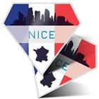 2x Diamond Shape Vinyl Stickers Nice France Flag French Travel City #59915