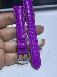 New Authentic MICHELE ORCHID PINK LIZARD WATCH BAND 16 MM - Picture 1 of 7