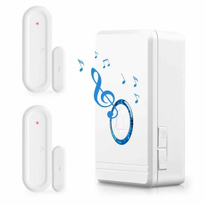 Door Open Sensor Chime 2 Magnetic Sensor Wireless Alarm 48 Chime 1300ft for Home - Image 1 of 4