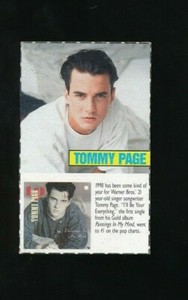 1990 Kelloggs Pop Tarts Future Of Rock 1990 Tommy Page hand cut card rare swsw6