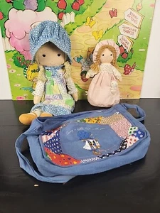 Lot Of 2 Vintage Holly Hobbie And Hrather Rag Dolls & Purse 70s & 80s - Picture 1 of 24