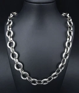 DECLARACIÓN COLLIER EN CADENA DE ANCLAJE DISEÑO PALADINADO CAZA DE JOYAS - Imagen 1 de 3