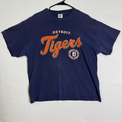 Vtg 90s Detroit Tigers Starter T Shirt Sz XL BLue MLB Baseball Made in USA - Image 1 of 4