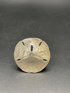 sand cast Sterling Silver Sand Dollar Pin - Picture 1 of 8