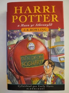 Harry Potter Philosopher's Stone Book Welsh 1st Edition Hardcover J.K Rowling - Picture 1 of 8