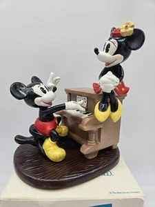 Music Box Pianoforte Vintage Disney Topolino e Minnie 7'' Made in Japan - Foto 1 di 10