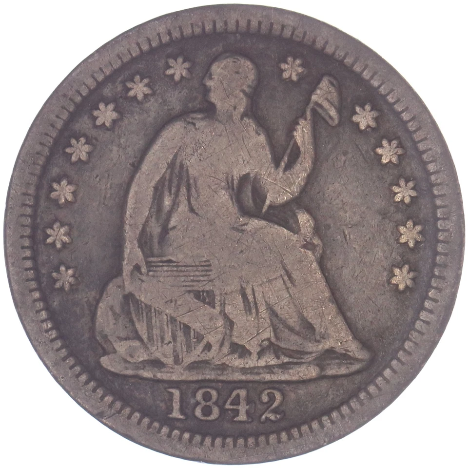 1842 (P) Seated Liberty Half Dime 90% Silver Good GD See Pics K545 - Image 1 of 3
