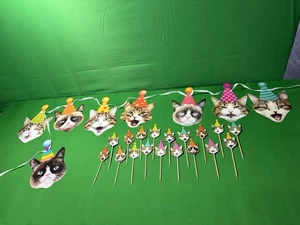 CAT BIRTHDAY PARTY Supplies Wall Cat Birthday Decorations & Cat Theme Set - Picture 1 of 10