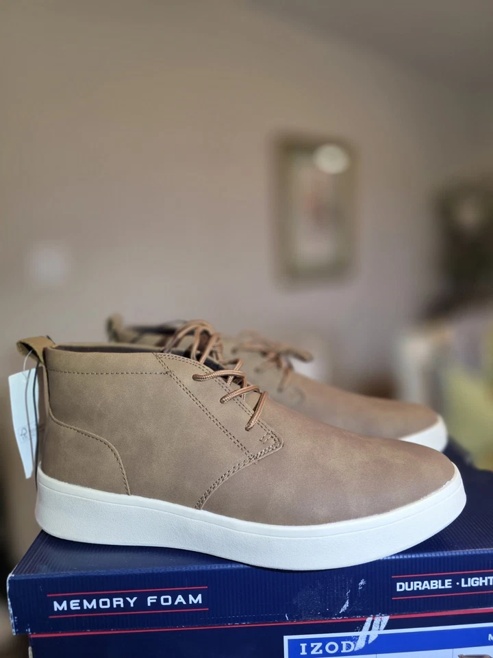 Izod Palmer Chukka Boots Mens Sz 11 M Brown Leather Preppy Ankle Comfort 1815298