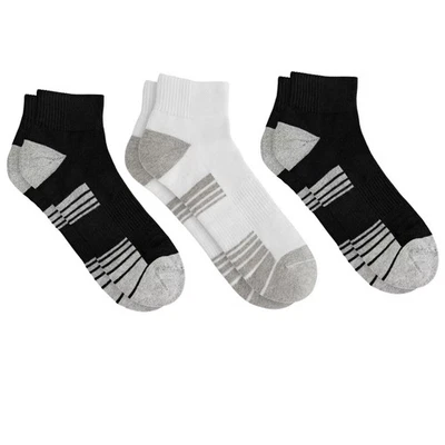 Lote 3-6 pares de meias esportivas atléticas quarto tripulação algodão tamanho 6-12 - Imagem 1 de 4