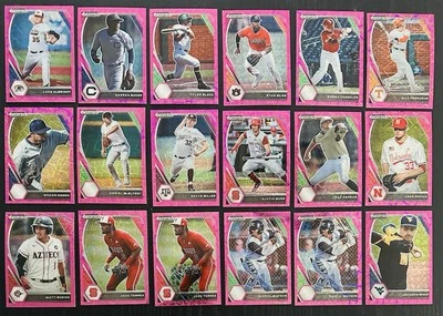2021 Panini Prism Draft Picks Pink Parallel Collection: 18 Baseball Cards M/NM - Image 1 of 2