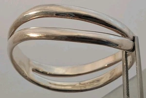 Brazalete Brazalete Vintage MODERNISTA Plata Esterlina 7 7/8" Joyería Patrimonial - Imagen 1 de 7