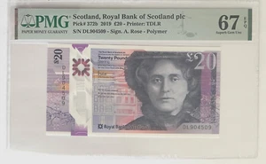 SCHOTTLAND, RB - PICK 372b - 20 POUNDS - 2019 - PMG SUPERB GEM UNC 67 EPQ - Bild 1 von 2