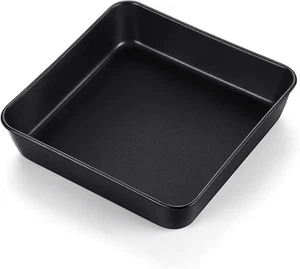 Teamfar Square Baking Pan, 8 Inch Coated Square Cake Brownie Lasagna Pan with St - Picture 1 of 12