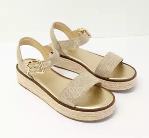 Sandalias de plataforma alpargata Michael Kors Richie, oro pálido, para mujer 6 - Imagen 1 de 5