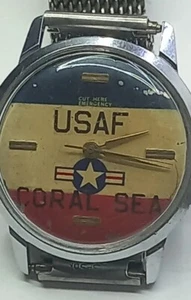 Uhr RAKETA 2609 Mechanisch Soviet Vintage USAF CORAL SEA Rare UdSSR Armbanduhr - Bild 1 von 12