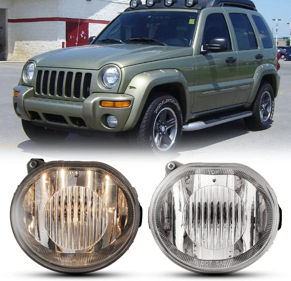 Luz antiniebla para Jeep Liberty 2002-2004 lente transparente par de luces de parachoques reemplazadas Foto 1 de 4