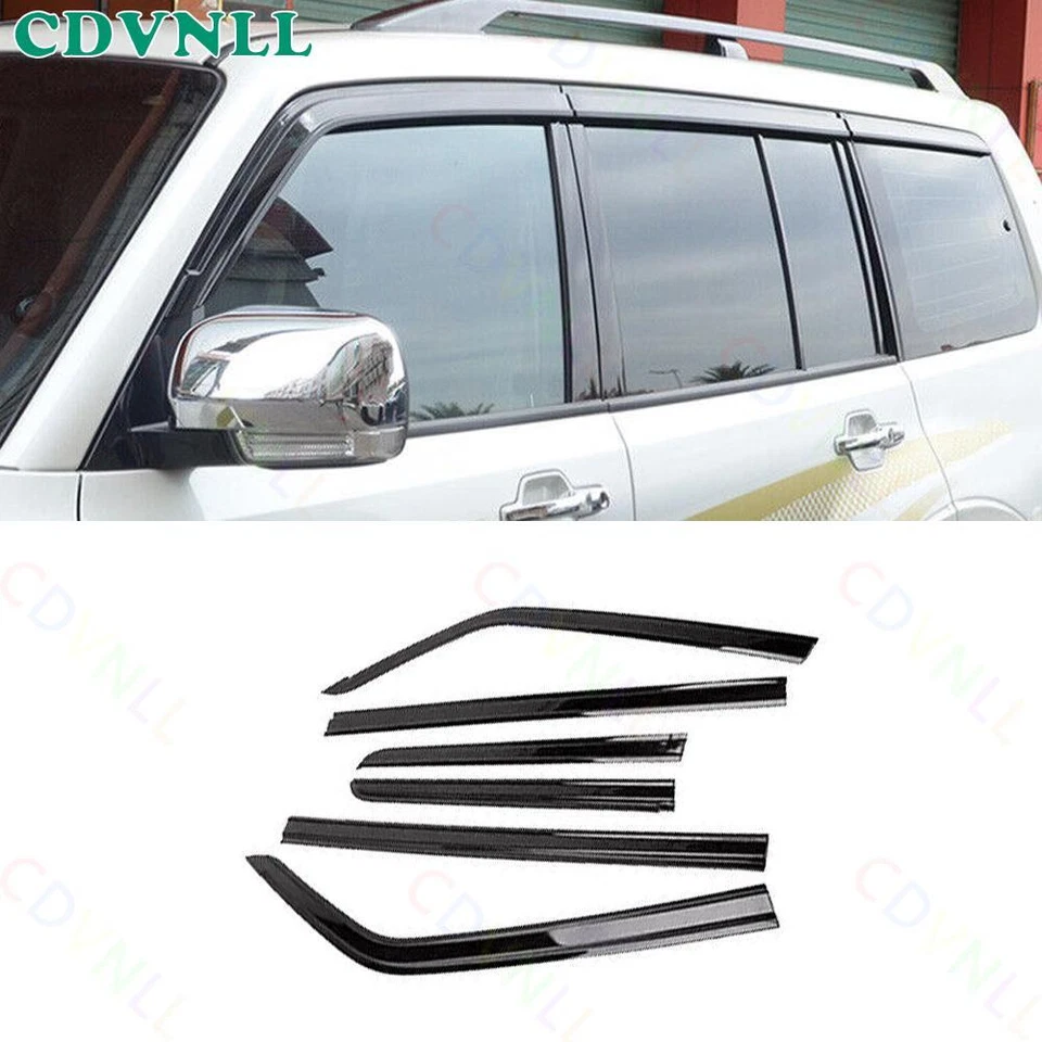 Para Mitsubishi Pajero Montero 06-19 Negro Mate Visera Ventana Lluvia Deflector de Viento Foto 1 de 4