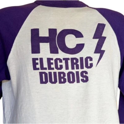 Camiseta de béisbol HC Electric Dubois vintage años 80 Fox 22 púrpura blanco talla M Foto 1 de 4