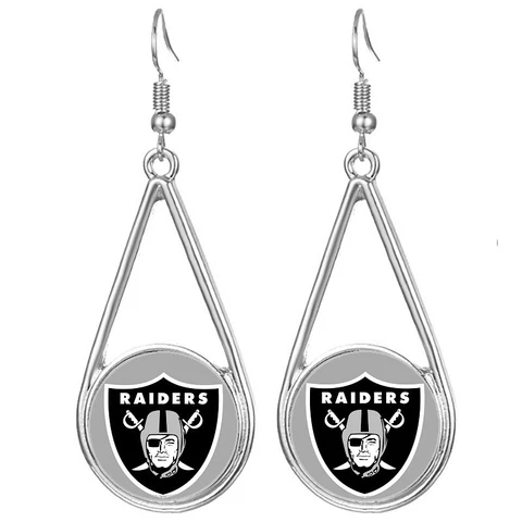 Las Vegas Raiders Womens Silver Drop Dangle Earrings w Gift Pkg D29 Cover