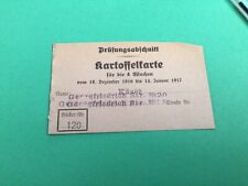 Germany original authentic  WW1 Rations document  A12240