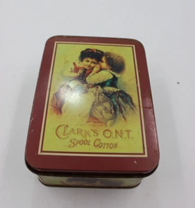 Vintage Clark's ONT Spool Cotton Tin Box - Picture 1 of 8