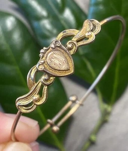 Vintage Bangle Heart Bracelet Gold Filled Estate Fine Jewelry Pre-owned 5.5" XXS - Picture 1 of 14