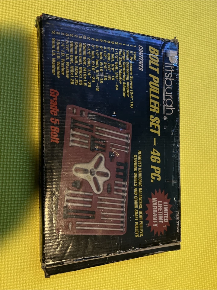 Juego de extractores de pernos Pittsburgh modelo 37824 - 46 piezas - extractores de engranajes, ruedas, manivela Foto 1 de 4