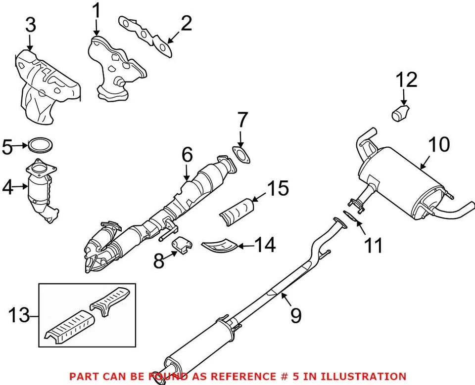 Junta conversor catalítica frontal original do fabricante para Nissan 20691JA10B - Imagem 1 de 1