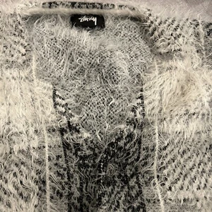 Stussy Hairy Plaid Cardigan Large Black/Grey/White Original Stussy P/n: 1171691 - Picture 1 of 6