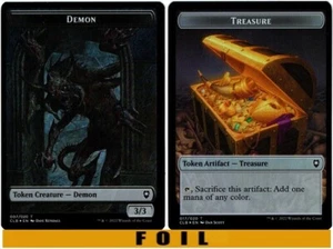 1x MTG - DEMON \\ TREASURE TOKEN #07/17 FOIL - Commander Legends Baldur's Gate - Picture 1 of 1