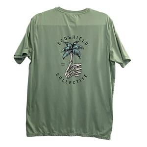 ECOSHIELD Herren Graphic Tee Gr. S Grün Kurzarm Totenkopf Palme 74-4 - Bild 1 von 8