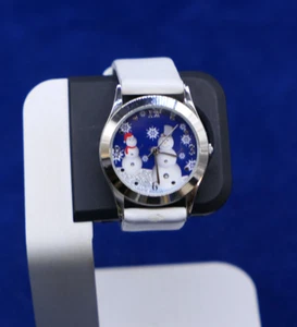 Ladies' Tis The Season Snowman Quartz Watch White Band NEW BATTERY - Picture 1 of 14