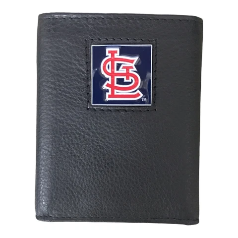MLB Officially Licensed Trifold Fine Grain Leather Wallet Cover
