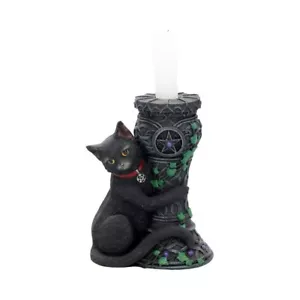 Nemesis Now - Mitternachtskatzenkerzenhalter Wicca Hexe Gothic Ornament 15cm - Bild 1 von 4