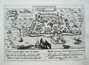 Algier Algerien Afrika Seeungeheuer echter alter  Meissner Kupferstich 1624 2 - Bild 1 von 3