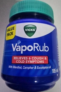 Vicks VapoRub Chest Rub Ointment, Relief from Cough, Cold, Aches, & Pains (105g) - Picture 1 of 18