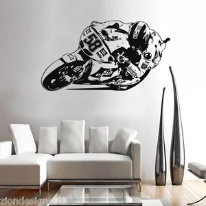 MARCO SIMONCELLI 58  WALL ART 04 motorcycle racer decal graphic adhesive UNIQUE - Picture 1 of 3