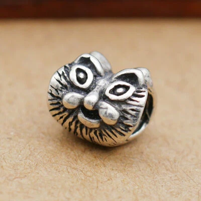 925 Sterling Silber Katze DIY Spacer Perlen rohr Charme für Armband A5222 - Bild 1 von 4