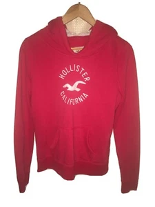Red Hollister Faux Fur Hooded Hoodie L - Picture 1 of 8