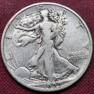 1927 S Walking Liberty Half Dollar 50c Better Grade VF #61043 - Picture 1 of 2
