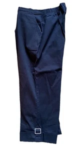Denim & Co Size 1X Black Easy Wear Twill Pull-On Capri Pants Buckle Cuffs NEW - Picture 1 of 7