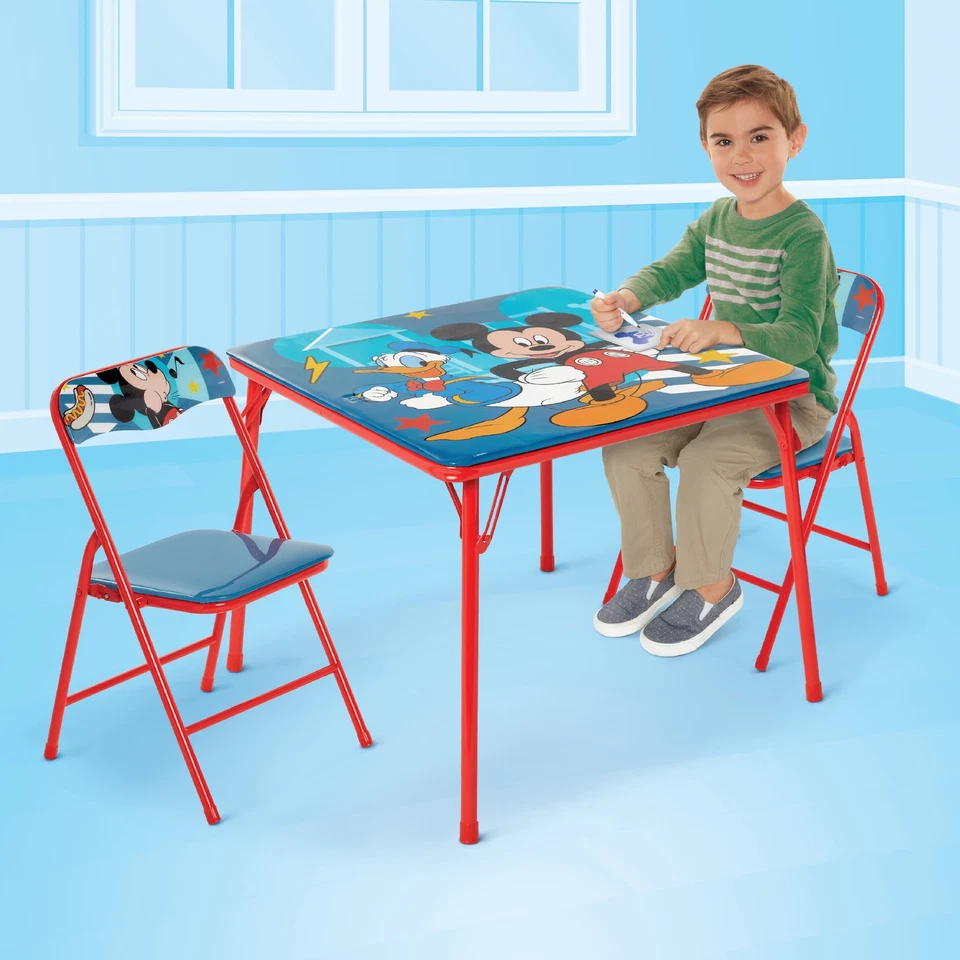 Juego de mesa y sillas para niños Mickey Mouse 3 piezas rojo Disney muebles para niños sala de juegos Foto 1 de 4