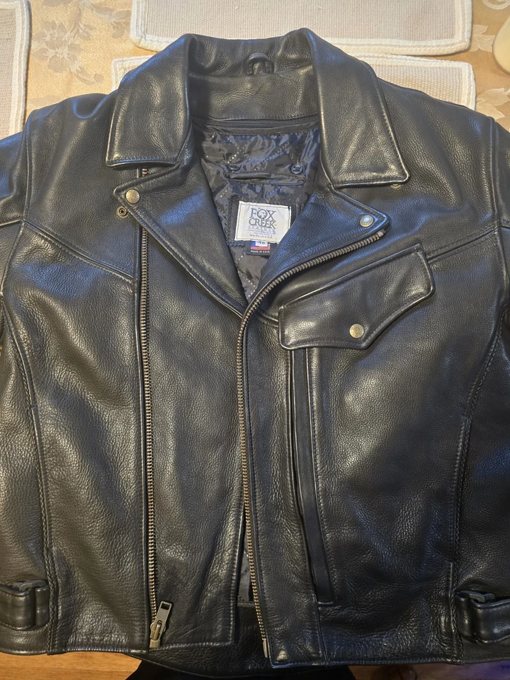 Chaqueta clásica de cuero para motocicleta Fox Creek talla 44 Foto 1 de 4