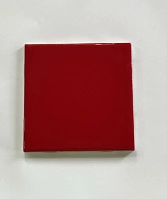 Azulejo de cerámica rojo manzana caramelo vintage 4,25 cuadrados ~ Hecho en México Foto 1 de 4