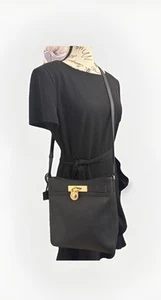 MICHAEL KORS Hamilton Traveler Leather Messenger Crossbody Bag Black NWOT - Picture 1 of 14