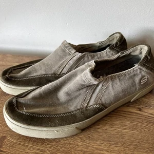 Skechers Herren Slipper taupe Gr. 10 LOGO Canvas - Bild 1 von 6